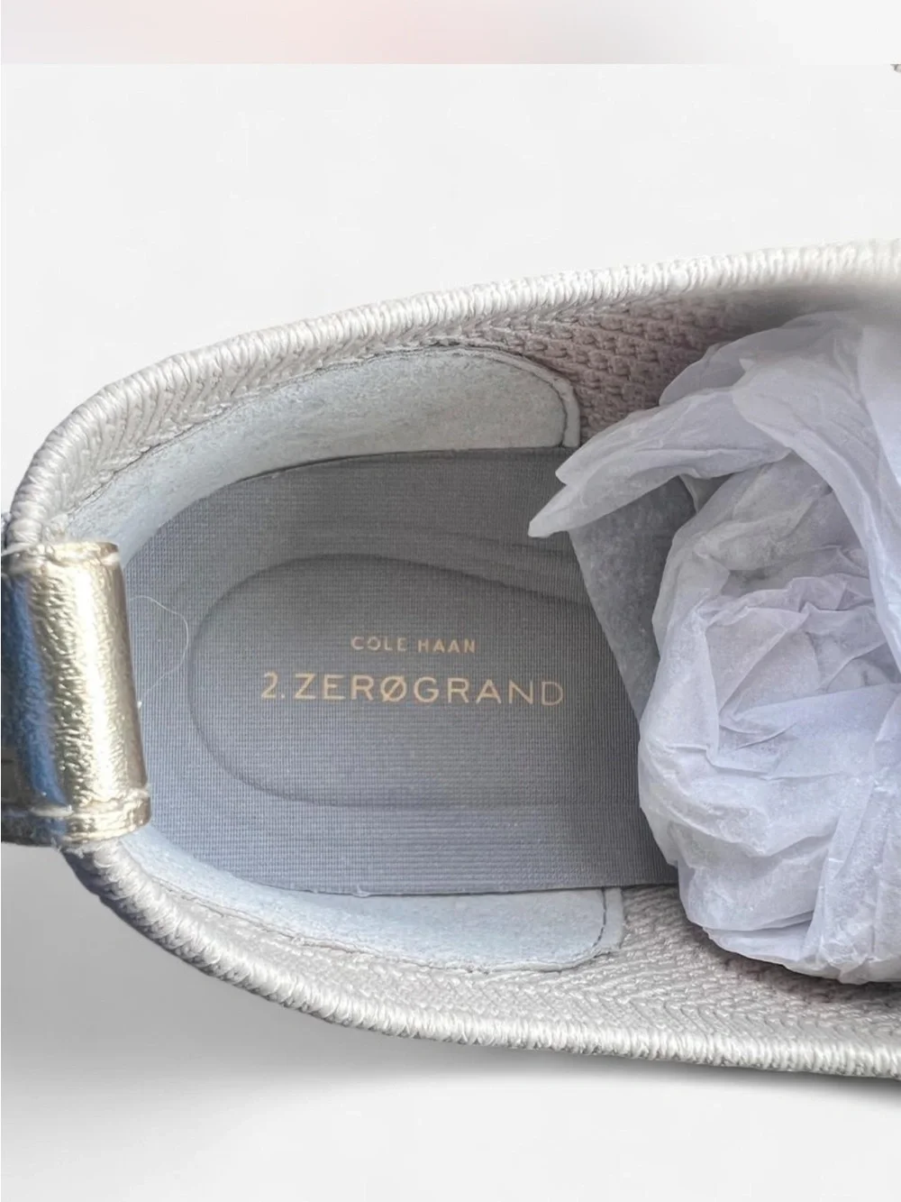 Cole Haan Women's Knit Lace-Up Sneakers in Light Gray with Gold Accent